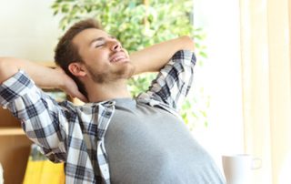 This image shows a man relaxing.