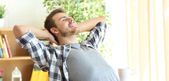Air Duct Repair Las Vegas Nevada This image shows a man relaxing.